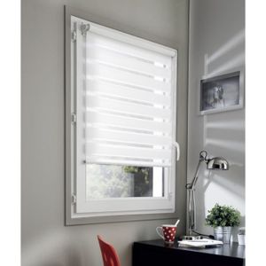 DOMDECO Store jour et nuit sans perçage - Blanc - 112x190 cm