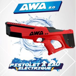 PISTOLET À EAU Pistolet à eau électrique AWA 2.0 - Tir à 10 mètres - Capacité 500 ml - Batterie rechargeable - Rouge