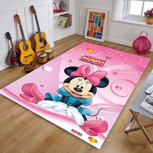 TAPIS Tapis de sol de dessin animé pour enfants - NVY-6709 - Mickey - Minnie - Rose - Synthétique - 100x150cm