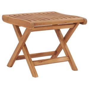 TABLE BASSE 5301®{Promo} NEUF Pouf d'extérieur Unique & Moderne - Table Basse Repose-pied pliable 46,5x49x41,5cm Bois de teck solide POIDS& 6.4
