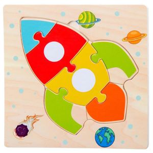 PUZZLE Fusée - Puzzle 3D en bois pour bébé, Jouets en for