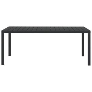 TABLE DE JARDIN  Garena® Noir 185 x 90 x 74 cm Table de jardin Aluminium et WPC