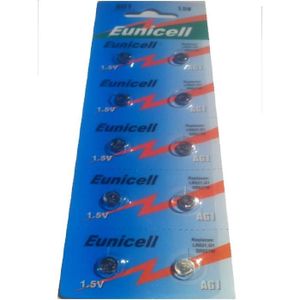 PILES Eunicell Lot de 10 piles bouton alcalines AG1 Type