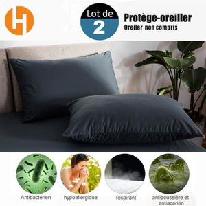 Confortable et Absorbant| Molleton Coton Sweetnight Prot/ège Oreiller 65x65 cm Fermeture /à Rabat