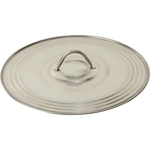 Couvercle Inox & Verre 36 Cm Avec Bouchon Arrosage – Compatible Cuisson & Four – Poignée Silicone Anti-Chaleur – Surveillance Facile De Vos Préparations