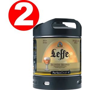 BIERE 2 x Leffe Blonde biere de Beldien Perfect Draft 6 litres fût de bière 6,6 % vol.