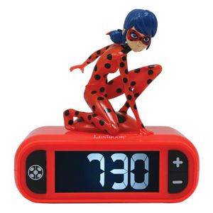 RÉVEIL ENFANT Radio réveil Miraculous - LEXIBOOK - Ladybug lumineuse - Rouge et noir - Pour enfant