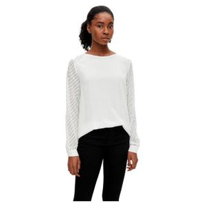 Object NOS Objzoe L-s Top Noos Blouse- Blanc (Gardenia Gardenia)- 36 ( Fabricant: 34) Femme