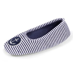 CHAUSSON - PANTOUFLE Isotoner Chaussons en velours rayures fille