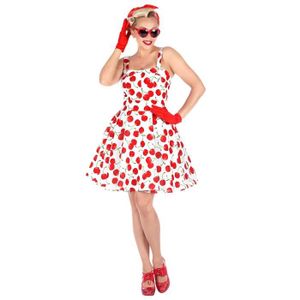 DÉGUISEMENT - PANOPLIE Déguisement Pin-Up Chic Femme - Blanc - Robe avec cerises imprimées et jupon - Pour soirée déguisée années 50
