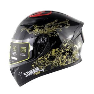 CASQUE MOTO SCOOTER Casque de moto intégral homme casque scooter femme adulte double visière , huit immortels d’or