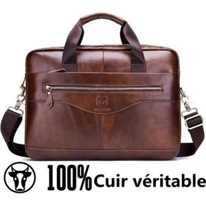 BAGZY Sac Faux Cuir Homme Cartable Homme Porte Document Sac Ordinateur  Business 15.6 Pouces Sac à Main Cartable Sacoche Ordinateur d'affaires Sac  à Bandoulière Serviette : : Informatique