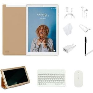YOTOPT Tablette 10 Pouces Android 13, 5G WiFi Octa-Core 2.0 GHz, 19 GB RAM,  128 GB ROM (TF 1TB Extensible), 5MP+8MP, avec Clavier, Souris, Manche