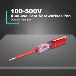 Lezed Testeur de Stylo de Courant /Électrique Tournevis Testeurs de Circuit Secteur Testeur de Courant et de Tension par Enseigne au n/éon 8 pi/èces 135mm 100-500V