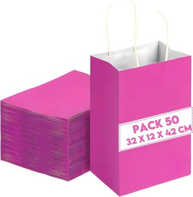 Lot De 50 Pochettes Cadeau En Papier Rouge - 3 Modèles - 12x20 Cm - Neuf - Fabriqué En France