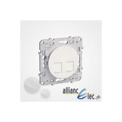 Prise double RJ45 CAT5E FTP P-E blanc polaire encastré S-ONE ALTIRA Prise double RJ45 CAT5E FTP P-E blanc polaire encastré S-ONE ALTIRA