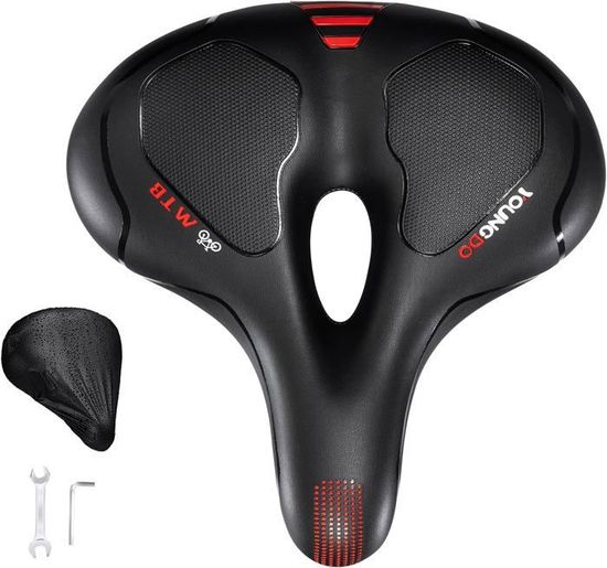 Selle De Vélo Ultra Confortable CDYWD – Mousse Mémoire De Forme, Large, Ergonomique, Creux Ventilé – Pour VTT, Ville, E-bike, Vélo Stationnaire
