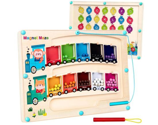 Jeu Montessori Couleurs Jeux Labyrinthe Magnétique Enfant ZoneYan - Jouet Montessori Couleurs, Comptage Et Motricité 2-6 Ans