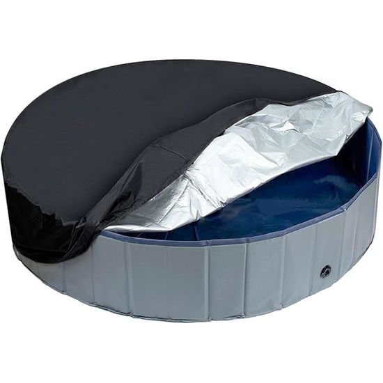 Housse de Piscine Ronde, Bâche de Protection avec Bande Élastique, Anti