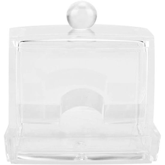 Distributeur Automatique De Cotons Maquillage - Boîte Carrée Anti-Poussière Blanc
