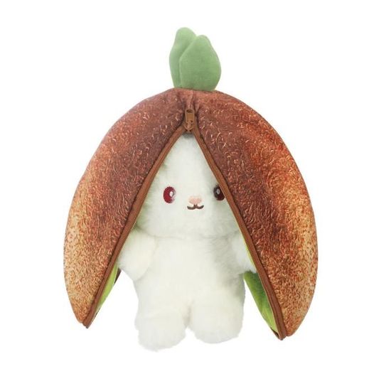 Acheter 18 cm réversible carotte lapin en peluche fraise lapin oreiller  peluche poupée moelleux lapin peluches drôle cache-cache lapin jouet  créatif cadeau pour enfants