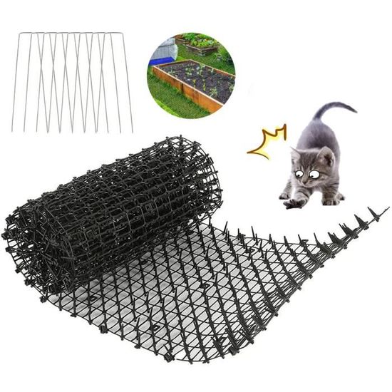 Tapis Anti Glouton Chat,15 pièces de Grille d'épines Anti-Chats,barrière  pour Animaux domestiques avec Pointes,Tapis Anti-Chats scat Spike,pour  Jardin,intérieur et extérieur,20cm*40cm