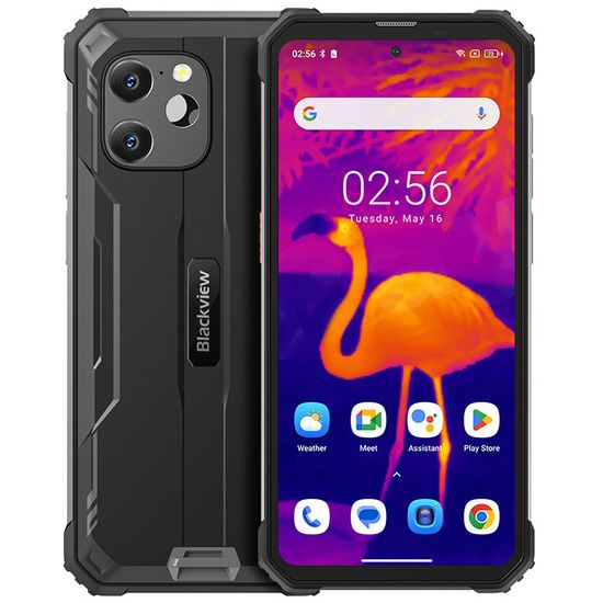 Blackview BV8900 Téléphone Portable Incassable Android 13 6,5" 2,4K 16Go+256Go Caméra 64MP FLIR Amélioré 10380mAh NFC Dual SIM Noir