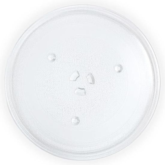 Plateau Tournant En Verre Pour Micro-ondes - 245 Mm Universel Avec 3 Fixations