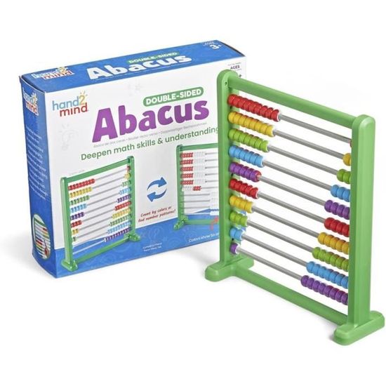 Learning Resources Boulier Sensoriel 20 Billes Bois - Outil Mathématiques Enfants Addition Soustraction
