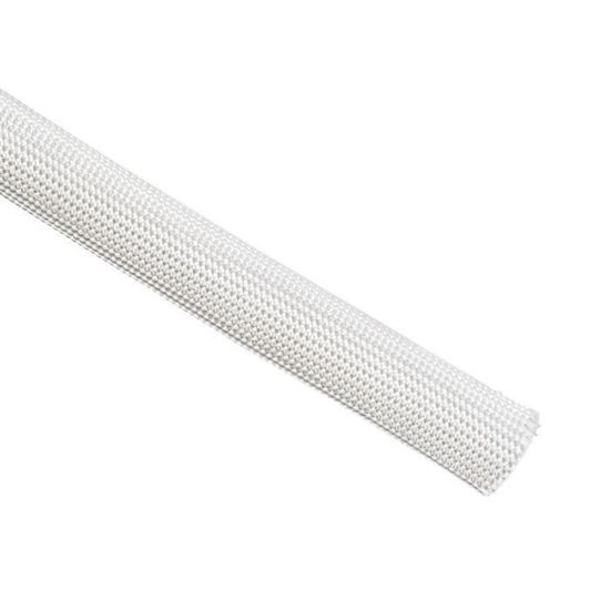 Gaine Isolation Thermique Silicone Fibre Verre 3m X 12mm - Protection Haute Température Jusqu'à 200°C - Blanc