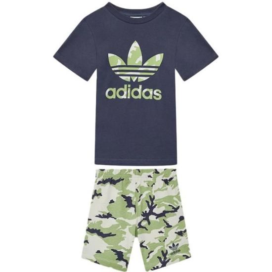 Ensemble Marine/Vert Garçon Adidas Short Tee Set