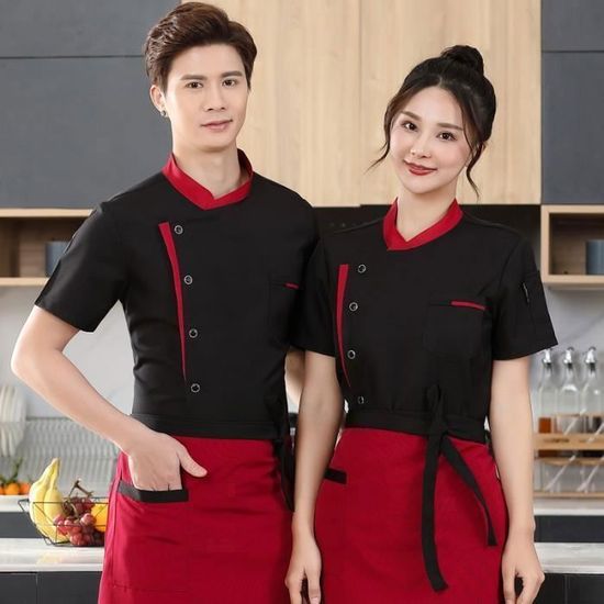 Veste De Chef De Cuisine Unisexe Manches Courtes - Blanc - Taille Unique Ou Ajustable - Neuf Avec étiquettes