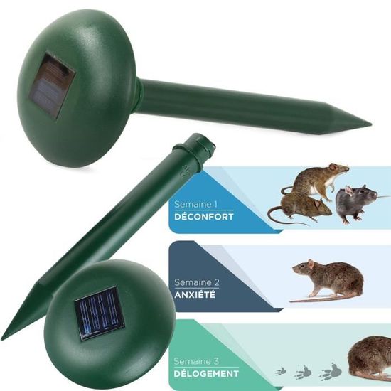 Pack 6 Répulsifs Solaires Anti-Taupes Ultrasoniques - Protection Jardin 650m² Par Unité