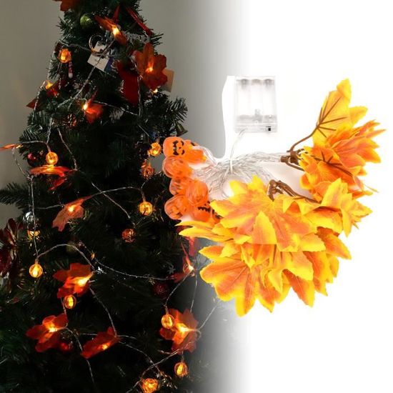 Guirlande Lumineuse Halloween, LAOA 4M 40 LED Citrouille Chaîne De Décoration Pile Intérieur