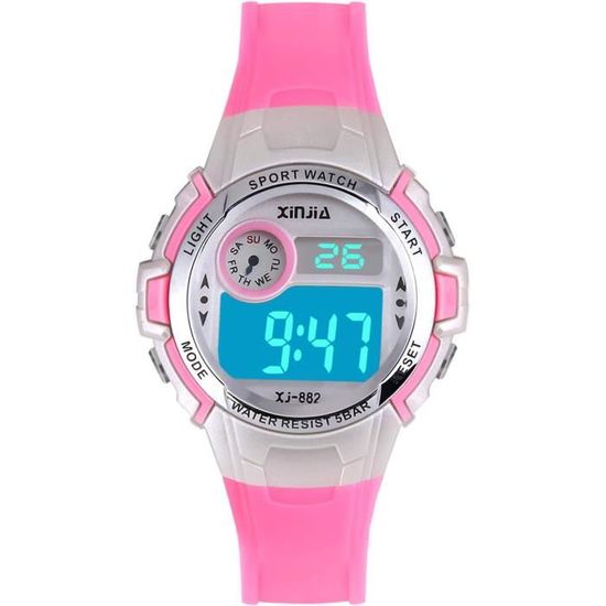 Montre Enfant Digitale Étanche DTKID - Alarme/Minuteur/Lumière LED - Garçon Fille 4+ Ans