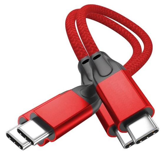 Câble Usb C Vers Usb C 100W 0,2M (Lot De 2), Câble De Transfert De Données Usb 3.2 Gen 2X2