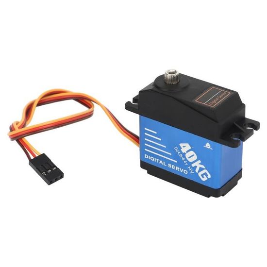 Servo RC 40KG Numérique à Engrenages Métal – Couple élevé, 180°, Coque Alu, Compatible 1/8 1/10, Pour Voiture Et Robot