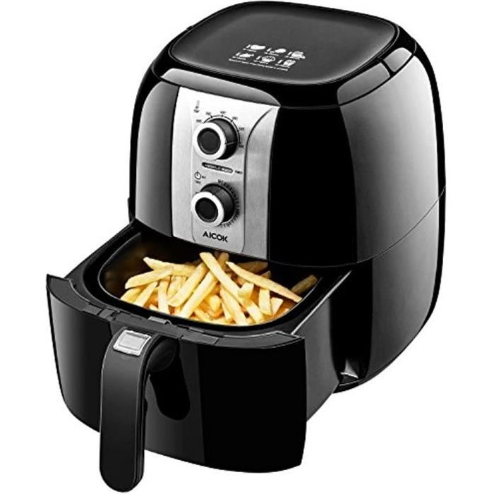 Friteuse sans huile, Multifonction 7-en-1, Friteuse électrique avec Cuve Amovible 3,5L, Friteuse à Air Chaud, 100% Sans BPA,1400W, a