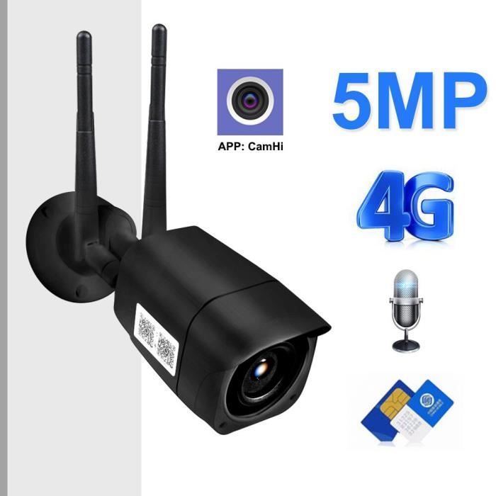 caméra IPextérieure 5MP 1080P HD 3G4G caméra de vidéosurveillance avec carte SIM GSM deux voies Audio 2MP Taille :1080P WIFI Version