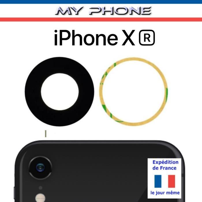 Vitre Caméra pour Apple IPHONE XR Lentille en verre Sans cadre + Adhésif Photo Arrière