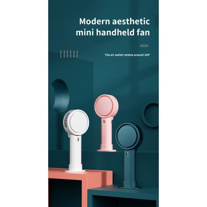 Ventilateur Portable sans ventilateur, refroidisseur de climatisation, Mini USB, silencieux, pour l'extérieur, pour la maison-Rose
