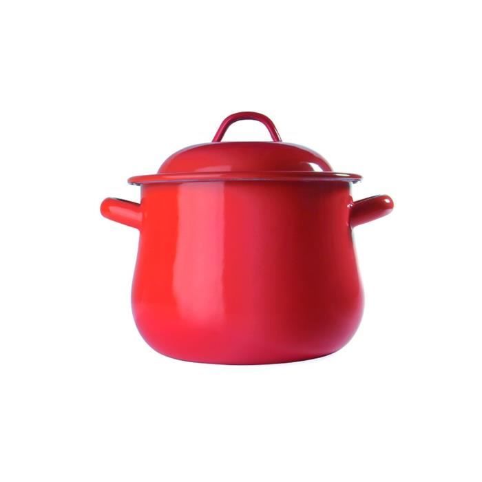 LA ESTRELLA Faitout bombé Naranja - Acier émaillé - Ø 24 cm - Orange - Tous feux dont induction