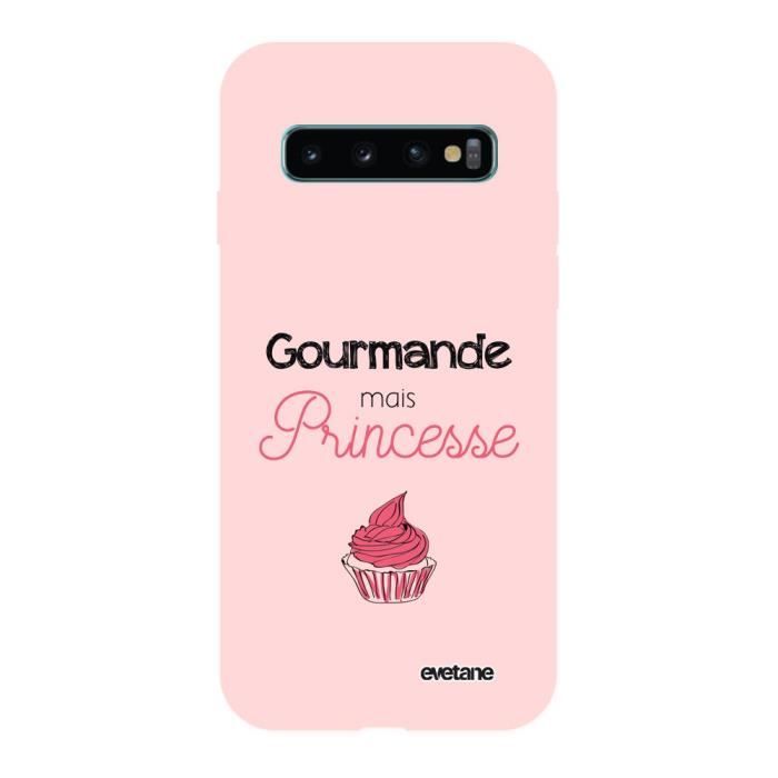 Coque Samsung Galaxy S10 Silicone Liquide Douce rose pâle Gourmande mais princesse Ecriture Tendance et Design Evetane.