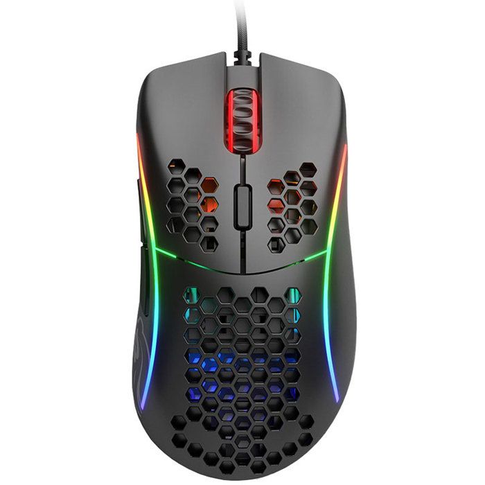 Glorious Model D (Noir Mat) - Souris gaming - filaire - droitier - capteur optique Pixart PMW3360 de 12000 dpi - 6 boutons -