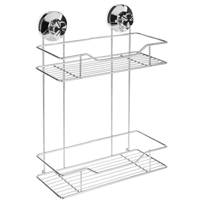Etagère de salle de bain à ventouses - 2 Niveau…