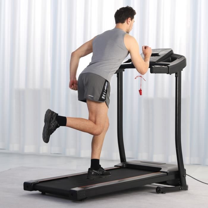 ISE Tapis de Course Electrique Pliable,Motorisé 14 Km/h,15 Programmes,Capteur d'impulsion,Roues de Transport,Silencieux,SY-T2802