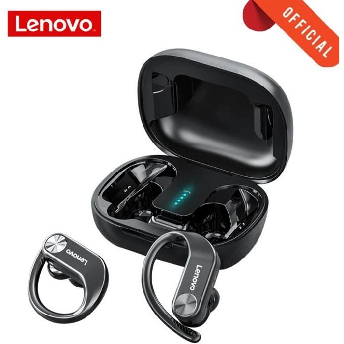 Écouteurs Bluetooth 5.0 Lenovo LP7 HolyHigh Oreillette sans Fil Sport 26 Heures de Temps de Jeu Stéréo Son avec Boîte de Charge