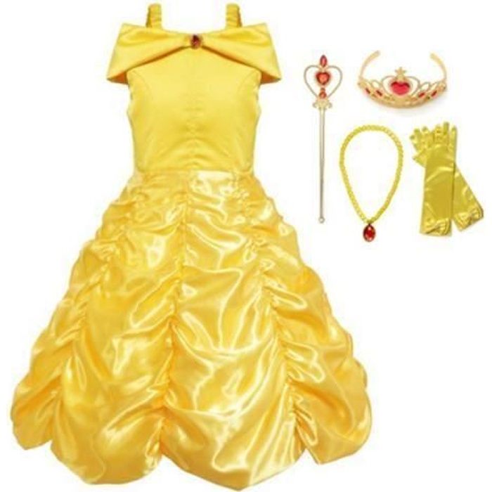 Filles Robe de Princesse avec Bretelles Déguisement Cosplay+4 Accessoires