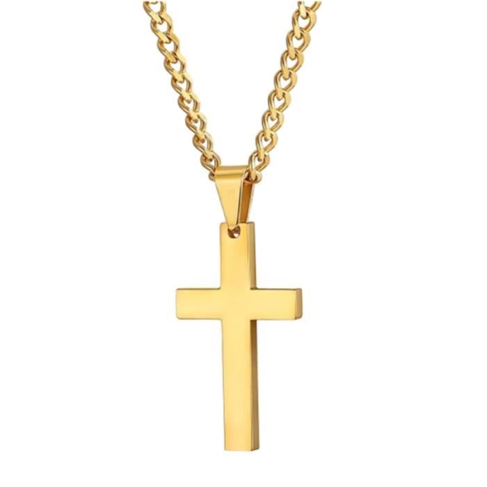 1pcs collier en acier au titane simple cadeau croix pour femme CHAINE DE COU VENDUE SEULE