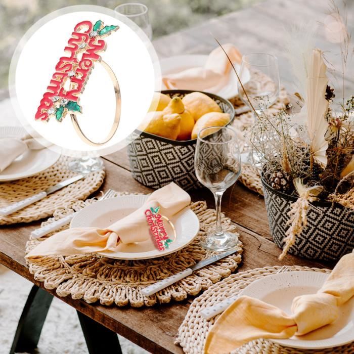 6Pcs Christmas Tissue Buckles Napkin Ring Holders Desktop seche-serviette electrique genie thermique - climatique - chauffage